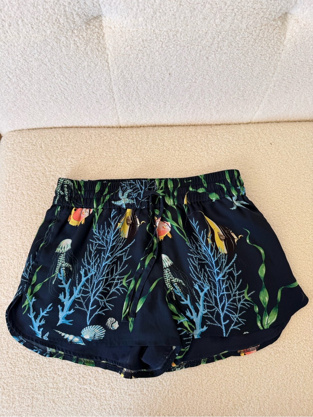 Sunday Best Navy Ocean Reef Print Athletic Shorts